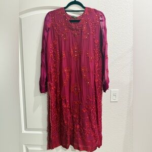 Pakistani designer Agha Noor red maroon 2 piece kurta set